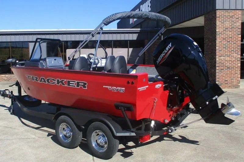 Slide: The Image of 2026 Tracker Pro Guide V-175 WT boat with Mercury engine on trailer. - 6
