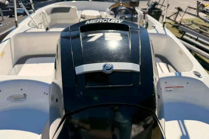 Slide: The Image of 2021 Bayliner Element E16 with Mercury 75 engine, interior view. - 12