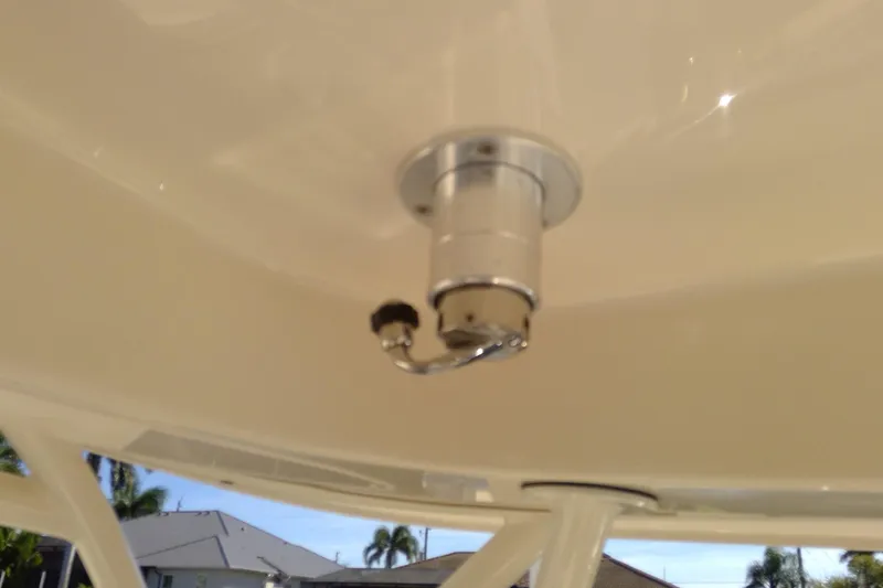 Slide: The Image of 2023 Grady-White Freedom 285 boat detail, featuring a mounted metal fixture. - 38