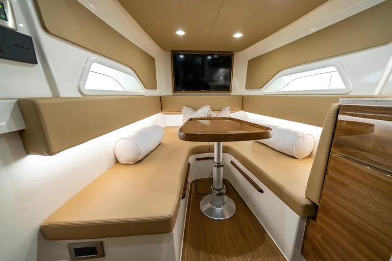 Slide: The Image of Luxurious interior of 2023 Valhalla Boatworks V-46 with cozy seating and modern amenities. - 22