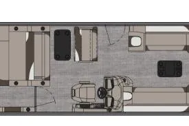 Slide: The Image of Floor plan of 2026 Avalon LSZ 2585 Entertainer Triple toon boat layout. - 8