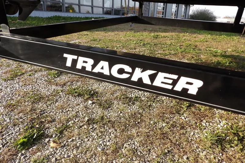 Slide: The Image of Trailer frame with "TRACKER" logo for 2012 Sun Tracker Party Barge 22 DLX. - 37