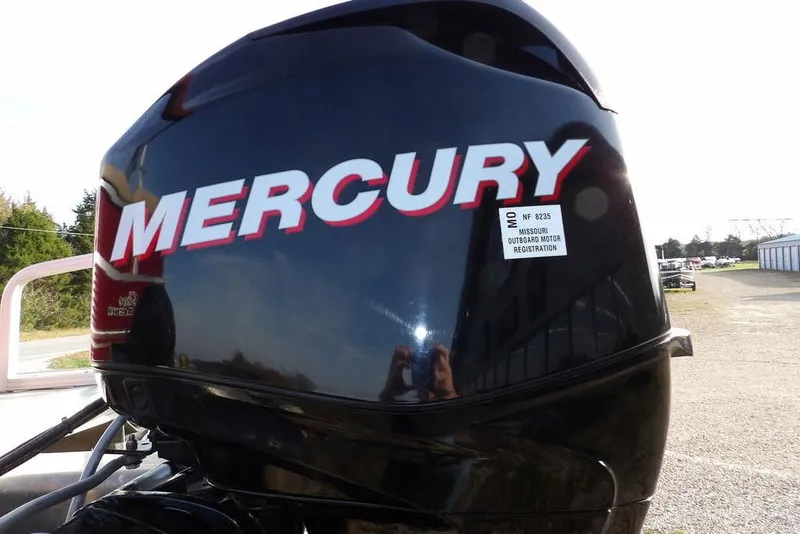 Slide: The Image of Mercury outboard motor on 2012 Sun Tracker Party Barge 22 DLX, Missouri registration. - 48
