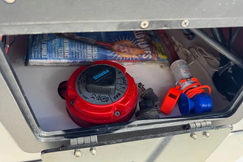 Slide: The Image of Storage compartment with boating essentials in a 2016 Sportsman Island Bay 20. - 21