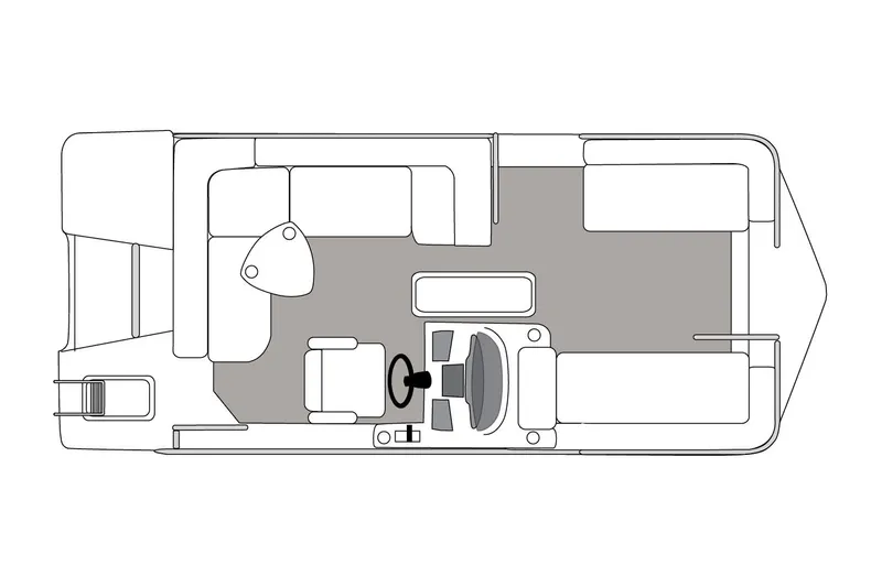 Slide: The Image of Manufacturer Provided Image: Top view layout of a 2017 Hurricane FunDeck 196 OB boat. - 9
