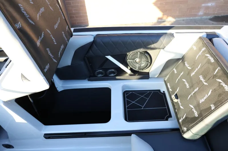 Slide: The Image of 2022 Tigé Z3 boat interior with custom seating and built-in speaker system. - 30