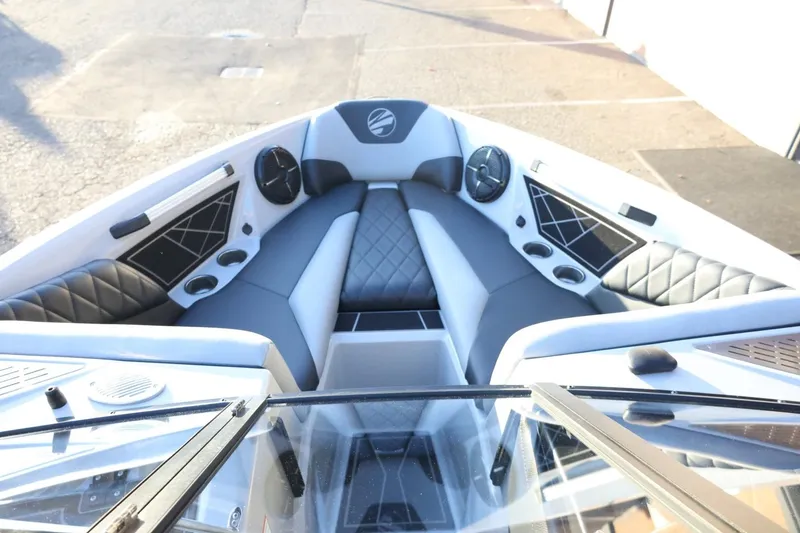 Slide: The Image of 2022 Tigé Z3 boat interior with luxurious seating and modern design. - 44