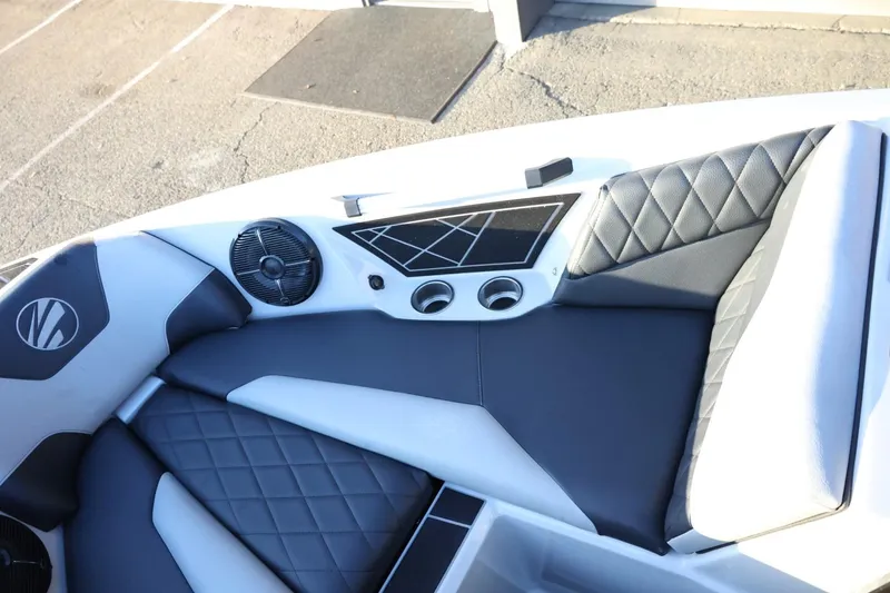 Slide: The Image of Interior of 2022 Tigé Z3 boat with stylish seating and speaker system. - 49