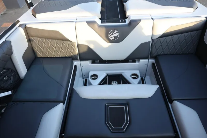 Slide: The Image of 2022 Tigé Z3 boat interior with stylish seating and modern design. - 52