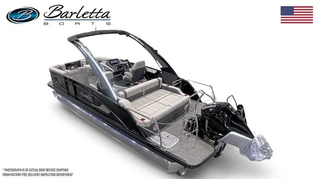 Slide: The Image of 2026 Barletta Lusso 23UCA luxury pontoon boat with sleek design and modern features. - 3