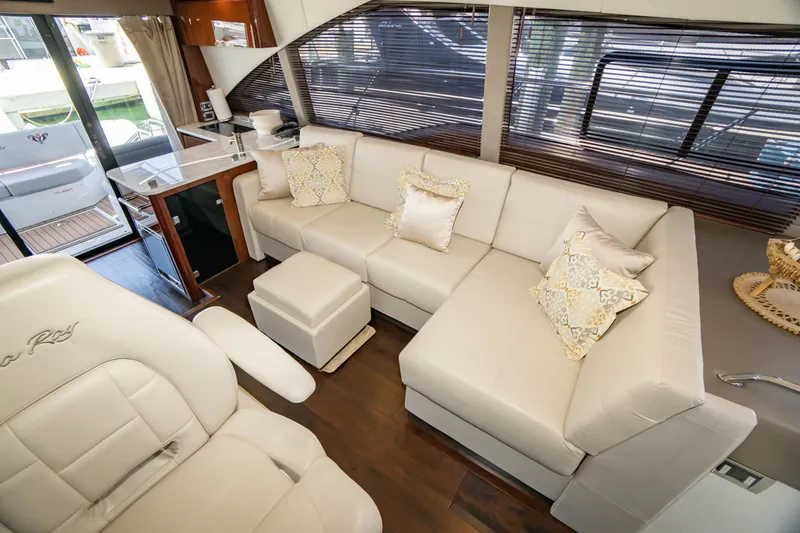 Slide: The Image of Luxurious interior of 2017 Sea Ray Sundancer 460 yacht with elegant seating and decor. - 32