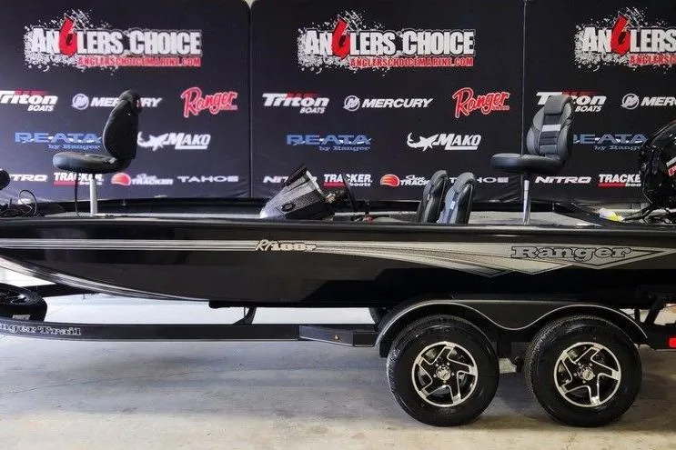 The Image of 2026 Ranger RT188P fishing boat on display at Anglers Choice event. - 1