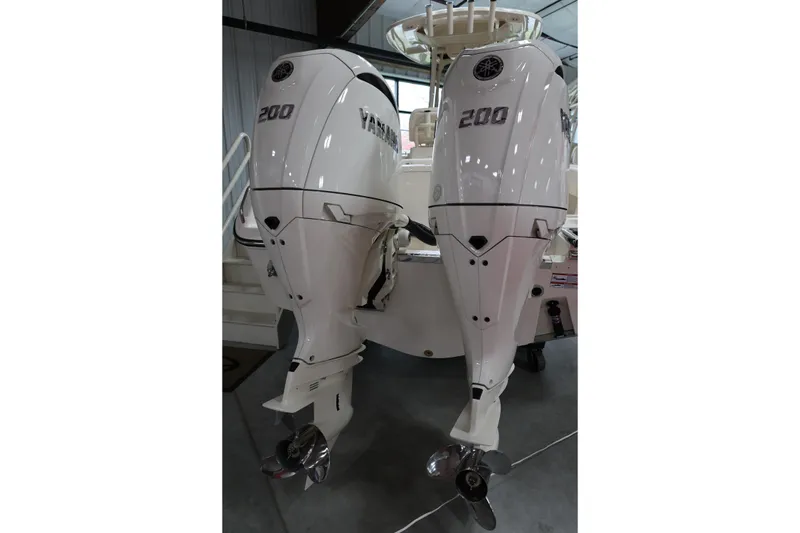 Slide: The Image of 2026 Grady-White Fisherman 257 with dual Yamaha 200 outboard engines. - 11