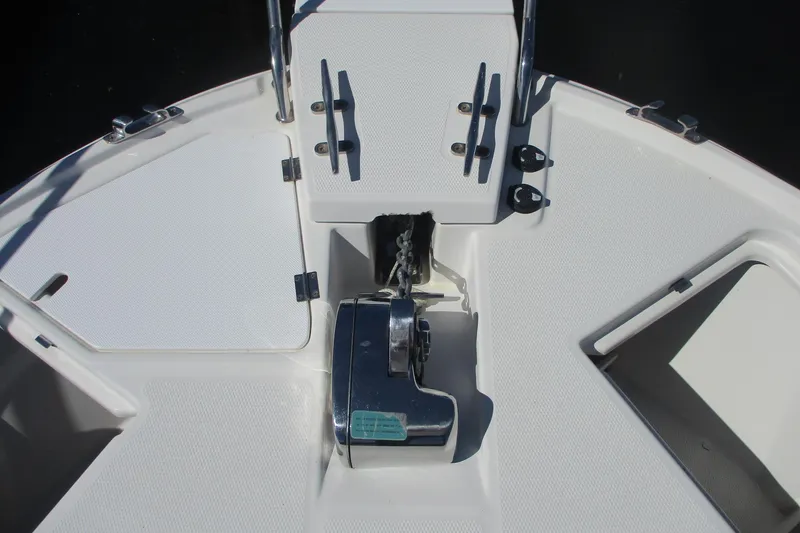 Slide: The Image of 2015 Cutwater 30 Command Bridge LE boat anchor system and deck details. - 9