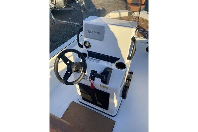 Slide: The Image of Avid 18 Rogue CC 2026 boat console with Garmin navigation system. - 11