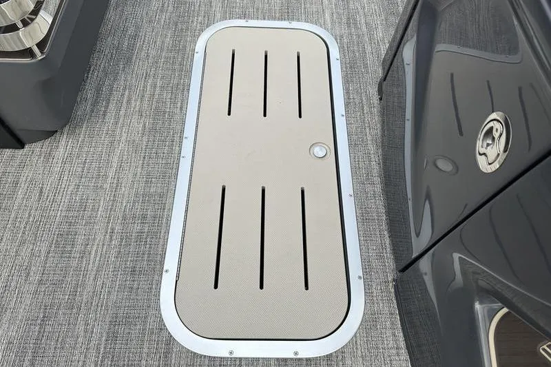 Slide: The Image of 2026 Bennington M Quad Bench 24 MSL boat floor hatch with sleek design. - 42