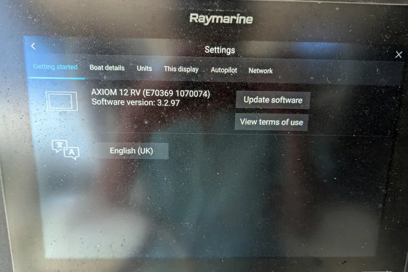 Slide: The Image of Raymarine display showing settings menu on 2013 Cobia 296 Center Console boat. - 11
