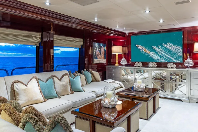 Slide: The Image of Luxurious interior of 2007 Christensen Tri-Deck yacht with elegant decor and ocean view. - 34