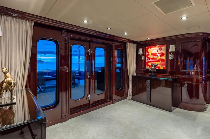 Slide: The Image of Luxurious interior of 2007 Christensen Tri-Deck yacht with elegant decor and ocean view. - 37