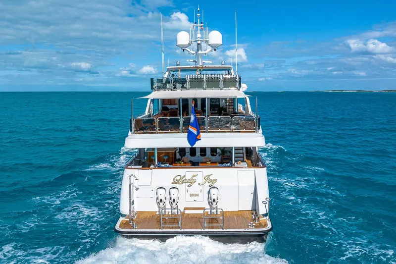 Slide: The Image of Luxury Christensen Tri-Deck yacht cruising in open ocean, 2007 model. - 56