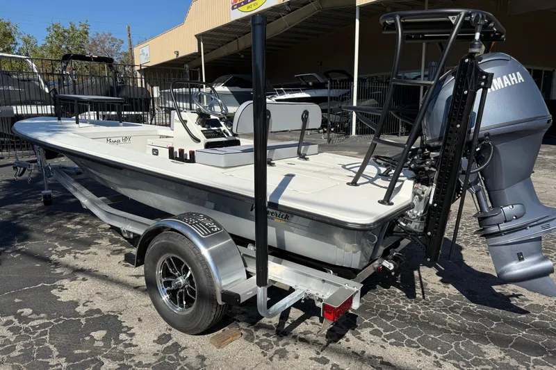Slide: The Image of 2026 Maverick 17 HPX-S boat on trailer with Yamaha outboard motor. - 5