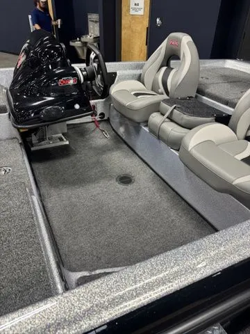 Slide: The Image of 2026 Bass Cat Pantera II boat interior with dual seats and steering console. - 3