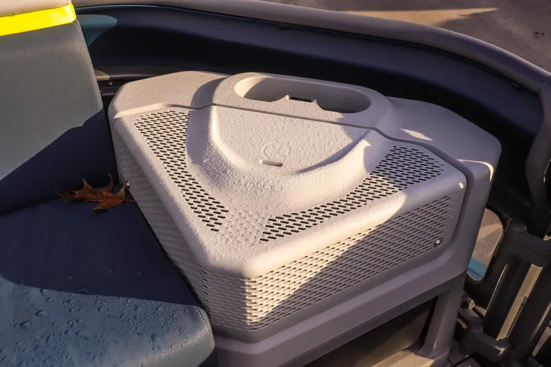 Slide: The Image of 2025 Sea-Doo Switch Cruise Limited 21 interior detail with storage compartment and seating. - 13