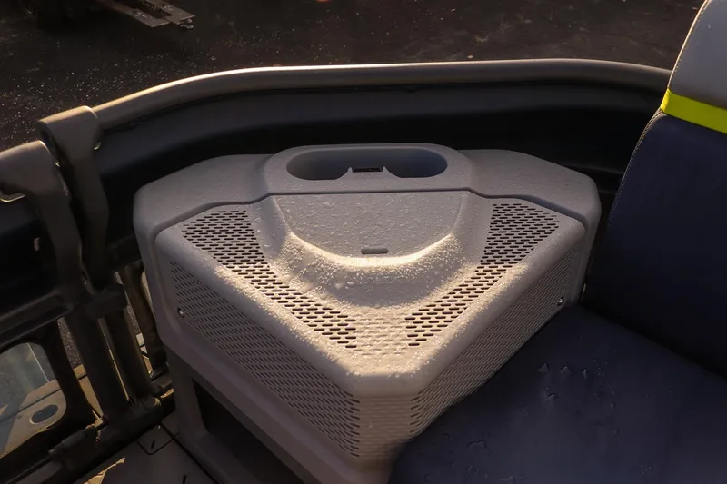 Slide: The Image of 2025 Sea-Doo Switch Cruise Limited 21 interior detail with wet surfaces. - 14