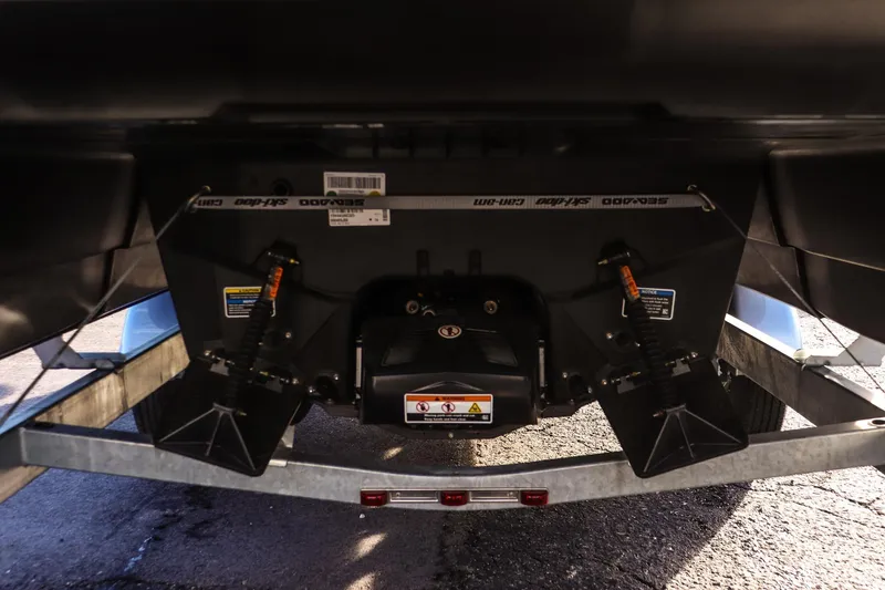 Slide: The Image of Underneath view of 2025 Sea-Doo Switch Cruise Limited 21, showcasing its mechanical components. - 7