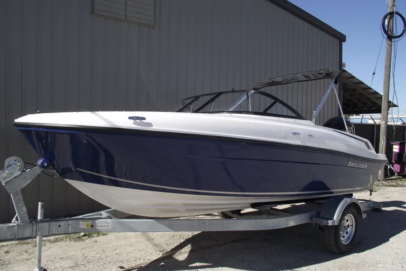 Slide: The Image of 2026 Bayliner VR4 Bowrider OB on trailer. - 1