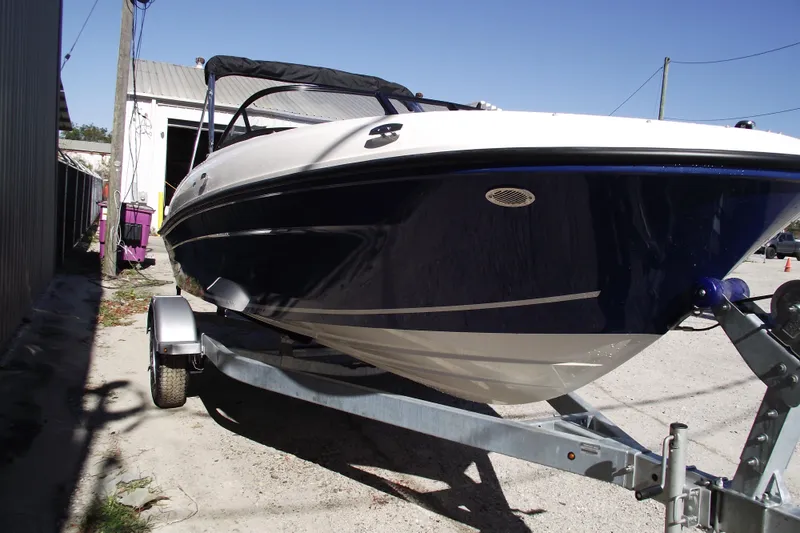 Slide: The Image of 2026 Bayliner VR4 Bowrider OB on trailer. - 2