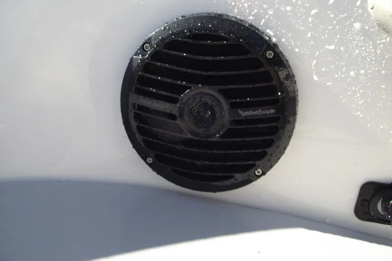 Slide: The Image of Marine-grade speaker on 2026 Bayliner VR4 Bowrider OB. - 20