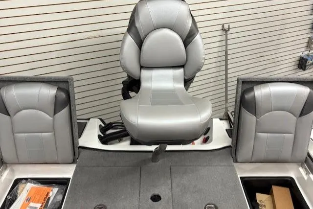 Slide: The Image of 2026 Nitro ZV20 Sport Pro boat seats with sleek gray and black design. - 15