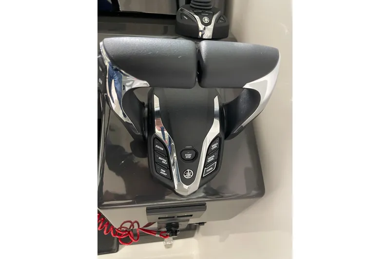 Slide: The Image of Control panel of 2024 Pursuit DC 326 Dual Console boat with labeled switches. - 13