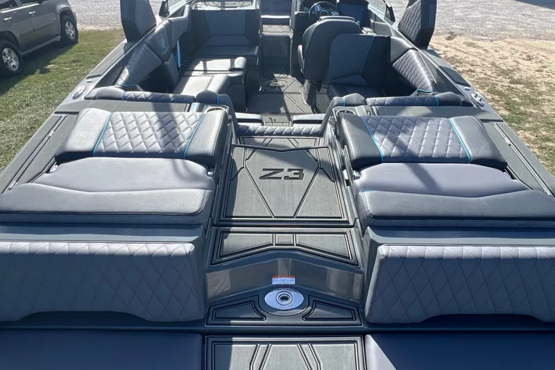 Slide: The Image of 2026 Tigé Z3 boat interior with luxurious seating and modern design. - 5