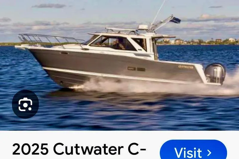 The Image of 2025 Cutwater C-248 Coupe cruising on open water under a partly cloudy sky. - 0