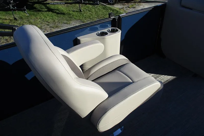 Slide: The Image of Luxurious seating on 2026 Bentley Pontoons Legacy 243 Swingback with cup holders. - 16