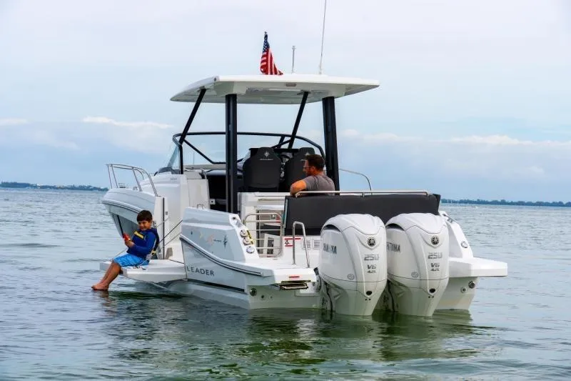 Slide: The Image of Twin Yamaha F250 outboards on Jeanneau Leader 9.0 WA - 2