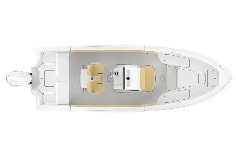 Slide: The Image of Manufacturer Provided Image: Top view of 2025 Sportsman Masters 267 Bay Boat, showcasing spacious deck layout. - 9