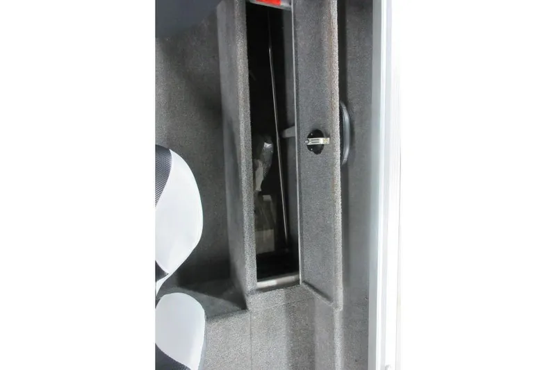 Slide: The Image of Interior view of 2013 Alumacraft Competitor 175 SC boat storage compartment. - 12