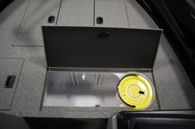 Slide: The Image of Interior view of 2026 Crestliner 1850 Kodiak WT boat with storage compartment. - 20