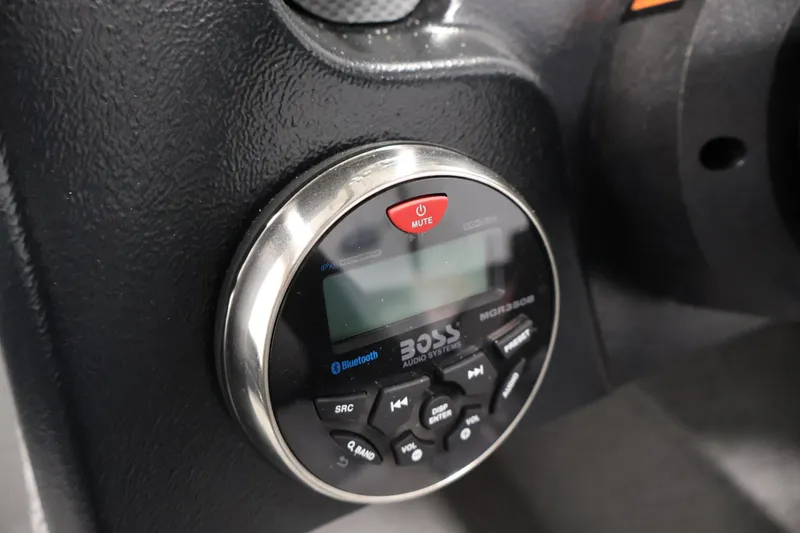 Slide: The Image of Close-up of Boss audio system in 2026 Crestliner 1850 Kodiak SC boat. - 23