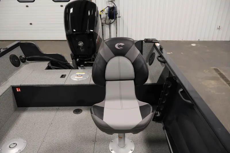 Slide: The Image of 2026 Crestliner 1850 Kodiak SC boat interior with a sleek, modern seat design. - 26