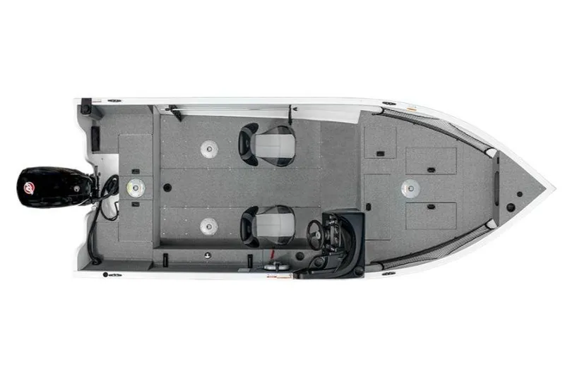 Slide: The Image of Top view of 2026 Crestliner 1850 Kodiak SC fishing boat layout. - 37