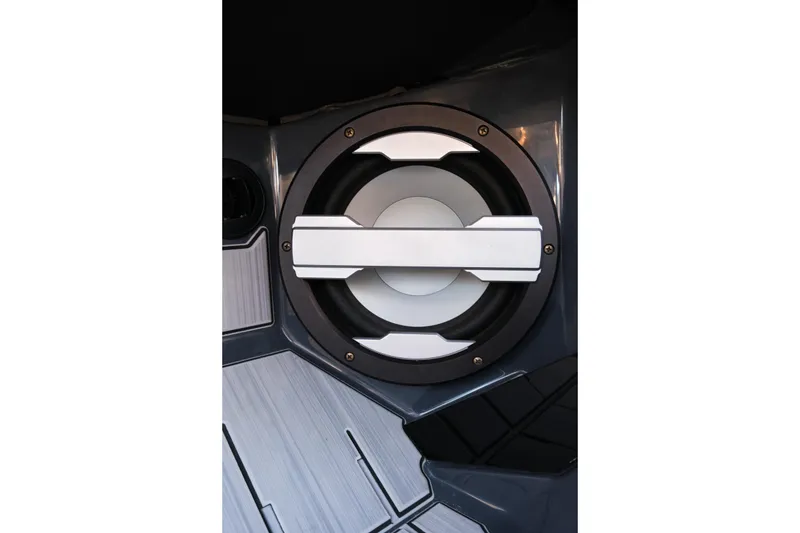 Slide: The Image of 2025 Supra SE550 boat speaker system with sleek design and modern aesthetics. - 25