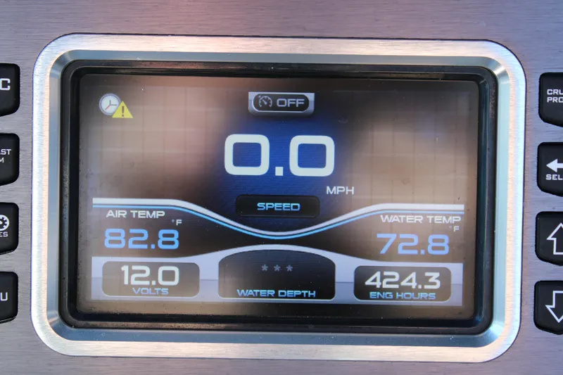 Slide: The Image of Dashboard of a 2018 MasterCraft XT22 showing speed, temperature, and engine hours. - 20