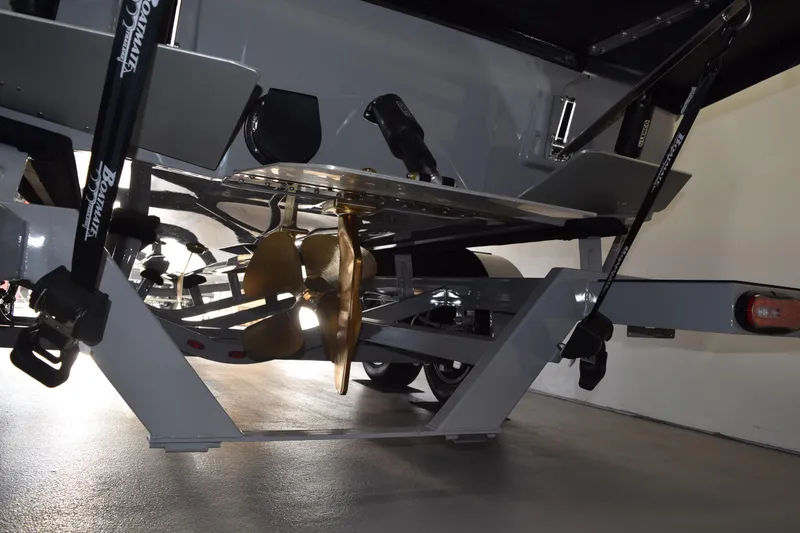 Slide: The Image of 2026 Moomba Craz boat trailer with propeller and support structure. - 12
