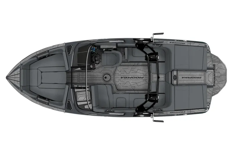 Slide: The Image of Manufacturer Provided Image: 2026 Moomba Craz boat, top view, sleek design, spacious seating, modern interior layout. - 21