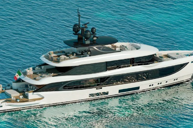 The Image of Luxurious 2028 Benetti Oasis 42M yacht on serene blue waters. - 0