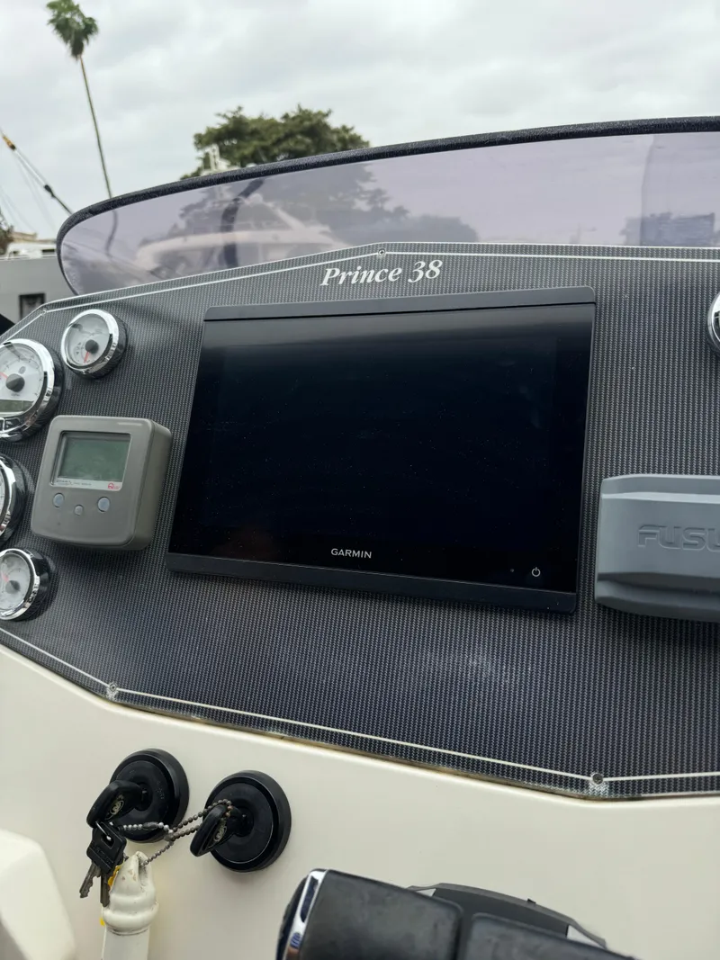 Slide: The Image of Control panel of a 2017 Nuova Jolly Princess 38 boat with navigation instruments. - 27